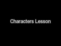 Characters Lesson