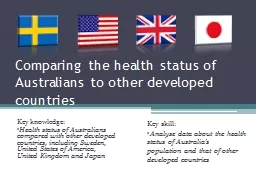 Comparing the health status of Australians to other develop