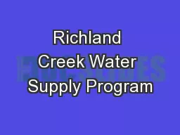 Richland Creek Water Supply Program