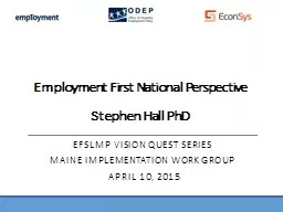 Employment First National Perspective