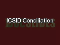 ICSID Conciliation