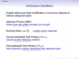 Attributives Pronouns Attributive Modiers English allo