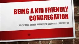 Being A Kid friendly congregation