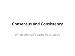 Consensus and Consistency