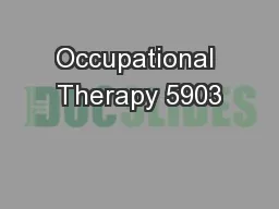 Occupational Therapy 5903