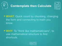 Contemplate then Calculate