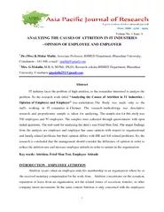Vo lume No Issue ANALYZING THE CAUSES OF ATTRITION IN