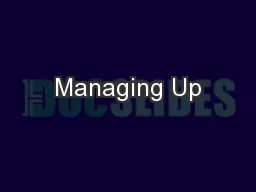 Managing Up