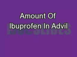 Amount Of Ibuprofen In Advil