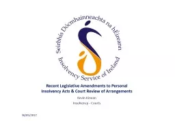 Recent Legislative Amendments to Personal Insolvency Acts &