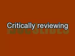 Critically reviewing