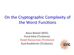On the Cryptographic Complexity of the Worst Functions