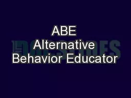 ABE Alternative Behavior Educator