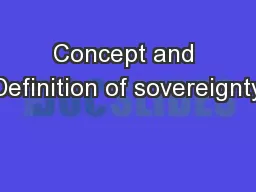 sovereignty definition concept