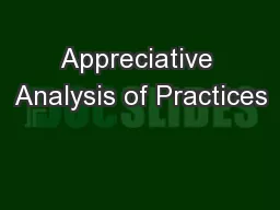 Appreciative Analysis of Practices