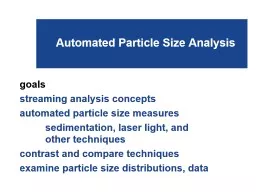 Automated Particle Size Analysis