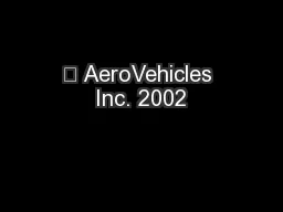  AeroVehicles Inc. 2002