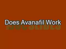 Does Avanafil Work