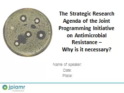 The Strategic Research Agenda of the Joint Programming Init