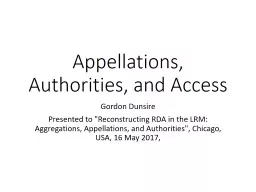 Appellations, Authorities, and Access