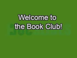 Welcome to the Book Club!