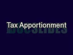 Tax Apportionment