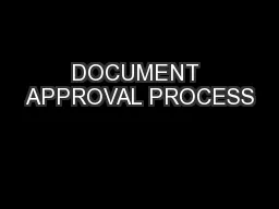DOCUMENT APPROVAL PROCESS