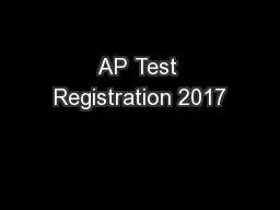 AP Test Registration 2017