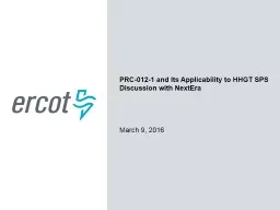 PRC-012-1 and SPSs in ERCOT