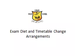 Exam Diet and Timetable Change Arrangements