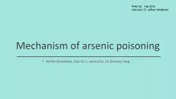 Mechanism of arsenic poisoning