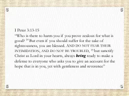 I Peter 3:13-15