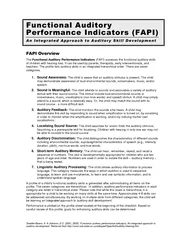 The Functional Auditory Performance Indicators FAPI a