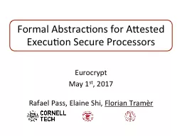 Formal Abstractions for Attested Execution Secure Processor