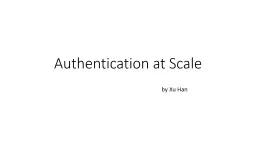 Authentication at Scale