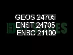 GEOS 24705 ENST 24705 ENSC 21100