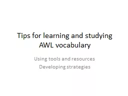 Tips for learning and studying AWL vocabulary