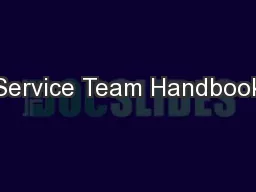 Service Team Handbook