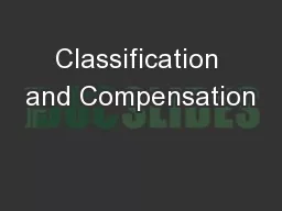 Classification and Compensation