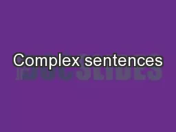 Complex sentences