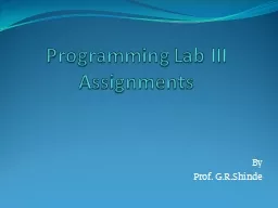 Programming Lab III