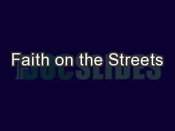 Faith on the Streets