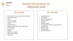 Seaport Destinations for INBOUND 2016