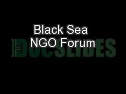 Black Sea NGO Forum