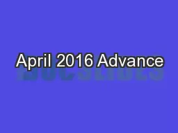 April 2016 Advance