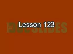 Lesson 123