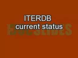 ITERDB current status