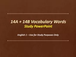 14A + 14B Vocabulary Words