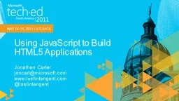 Using JavaScript to Build HTML5 Applications