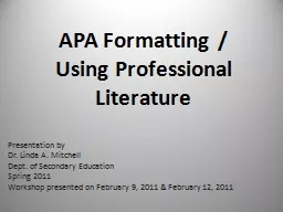 APA Formatting /